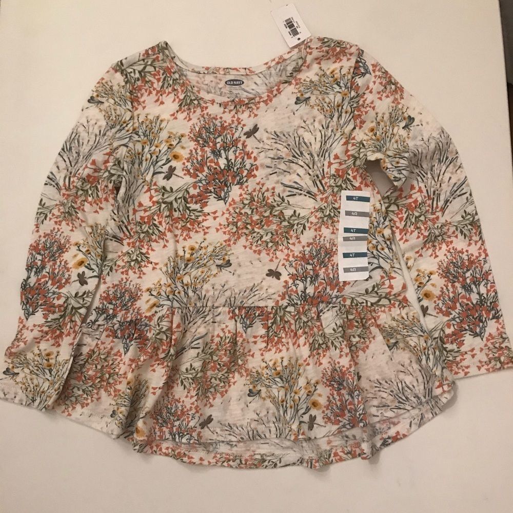Old Navy Long sleeves Kids Girl Floral Top 4T